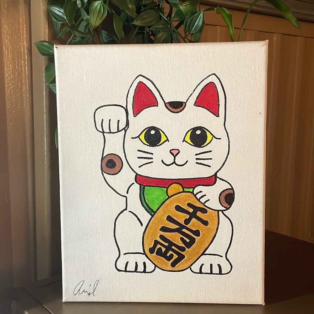 Lucky cat painting